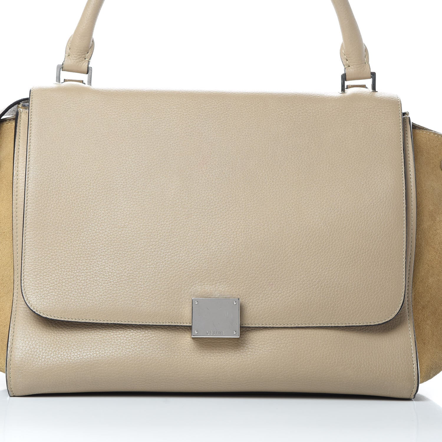 Celine Drummed Calfskin Suede Medium Trapeze Dune 8 of 16