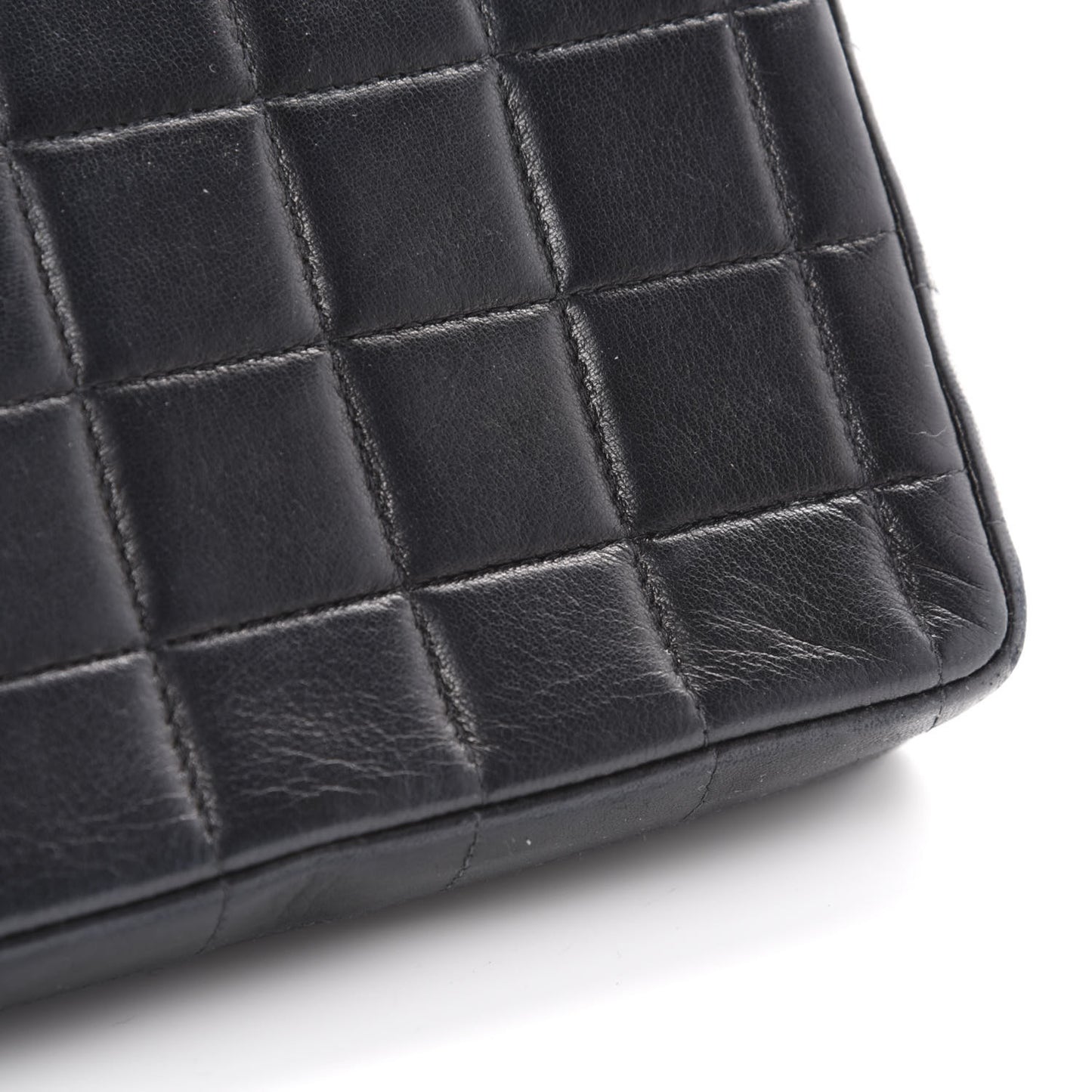 Lambskin East West Chocolate Bar Flap Black
