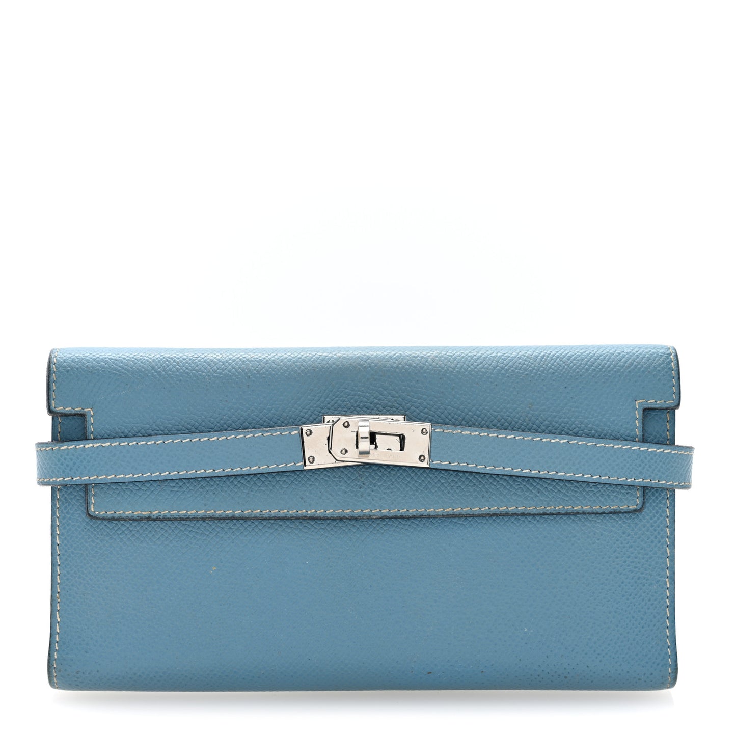 Epsom Kelly Tri-Fold Wallet Blue Jean