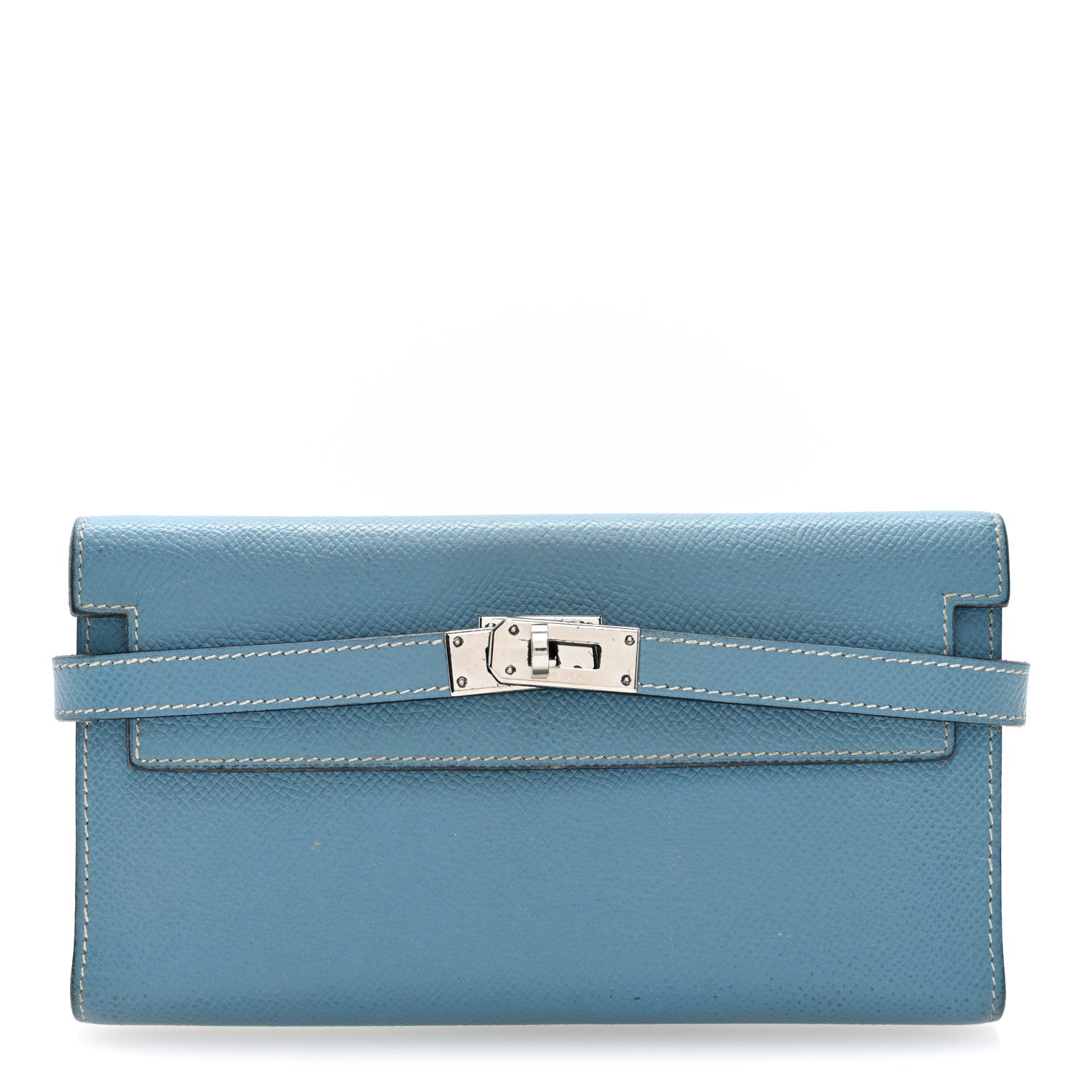 Hermes Epsom Kelly Tri-Fold Wallet Blue Jean 1 of 6