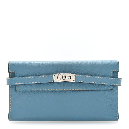 Hermes Epsom Kelly Tri-Fold Wallet Blue Jean 1 of 6