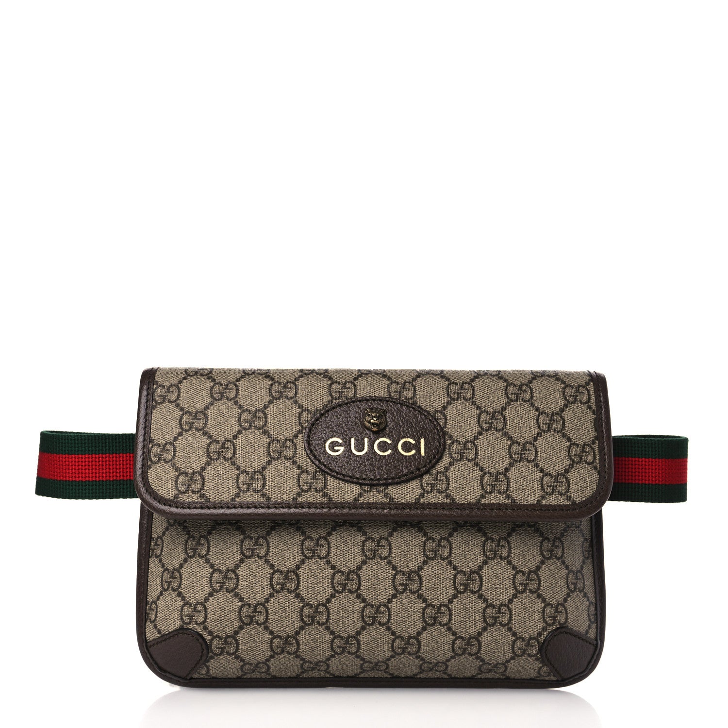 Gucci GG Supreme Monogram Neo Vintage Web Belt Bag Brown 1 of 9