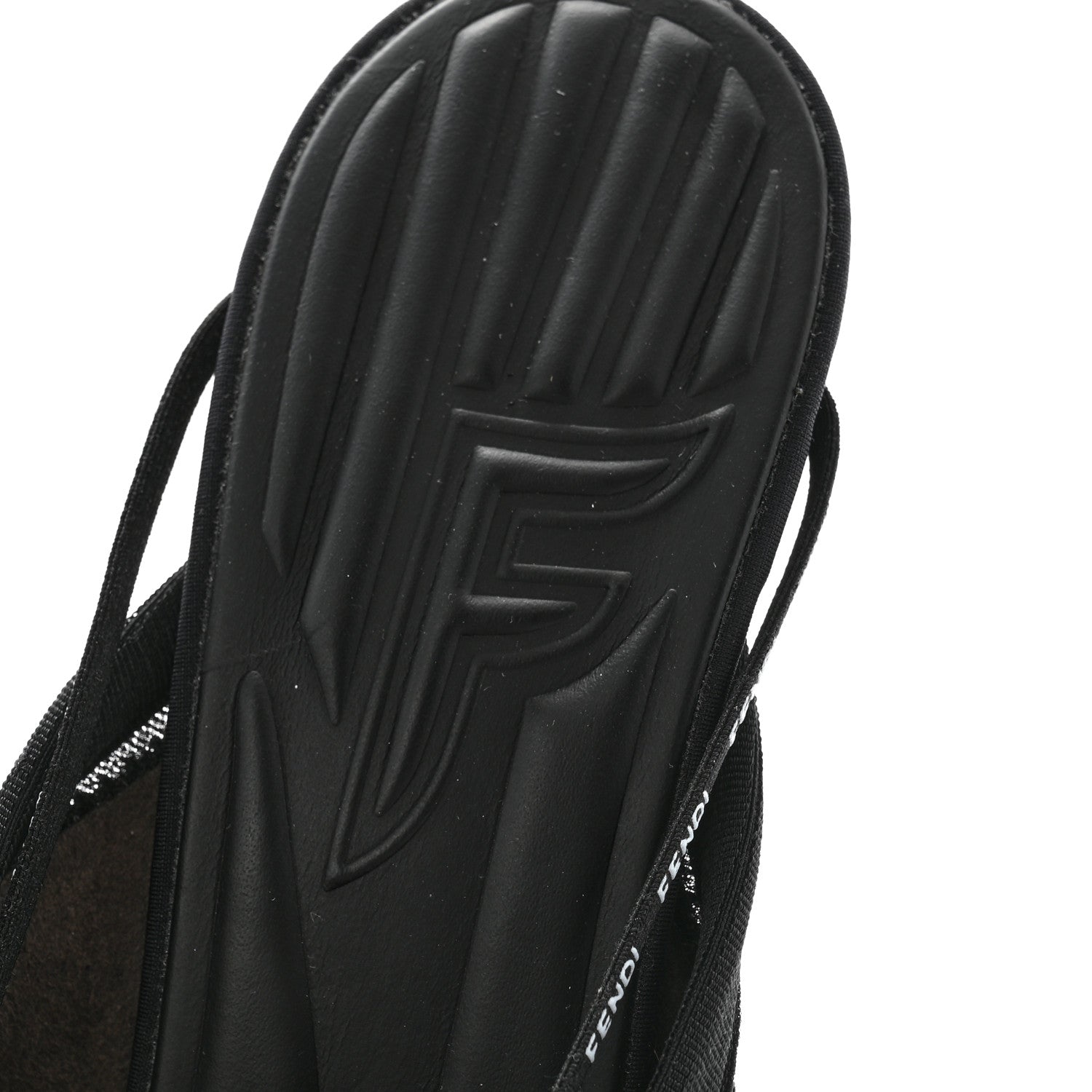 Fendi Technical Mesh FF FFreedom Patchwork Low Heel Peep Toe Sandals 38 Tobacco Black Asfalto 6 of 8
