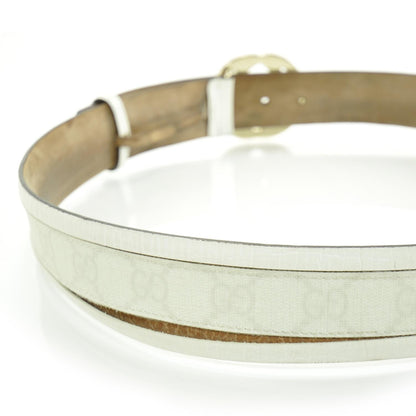 Gucci GG Plus Monogram Calfskin Interlocking G 40mm Belt 90 36 White 5 of 6