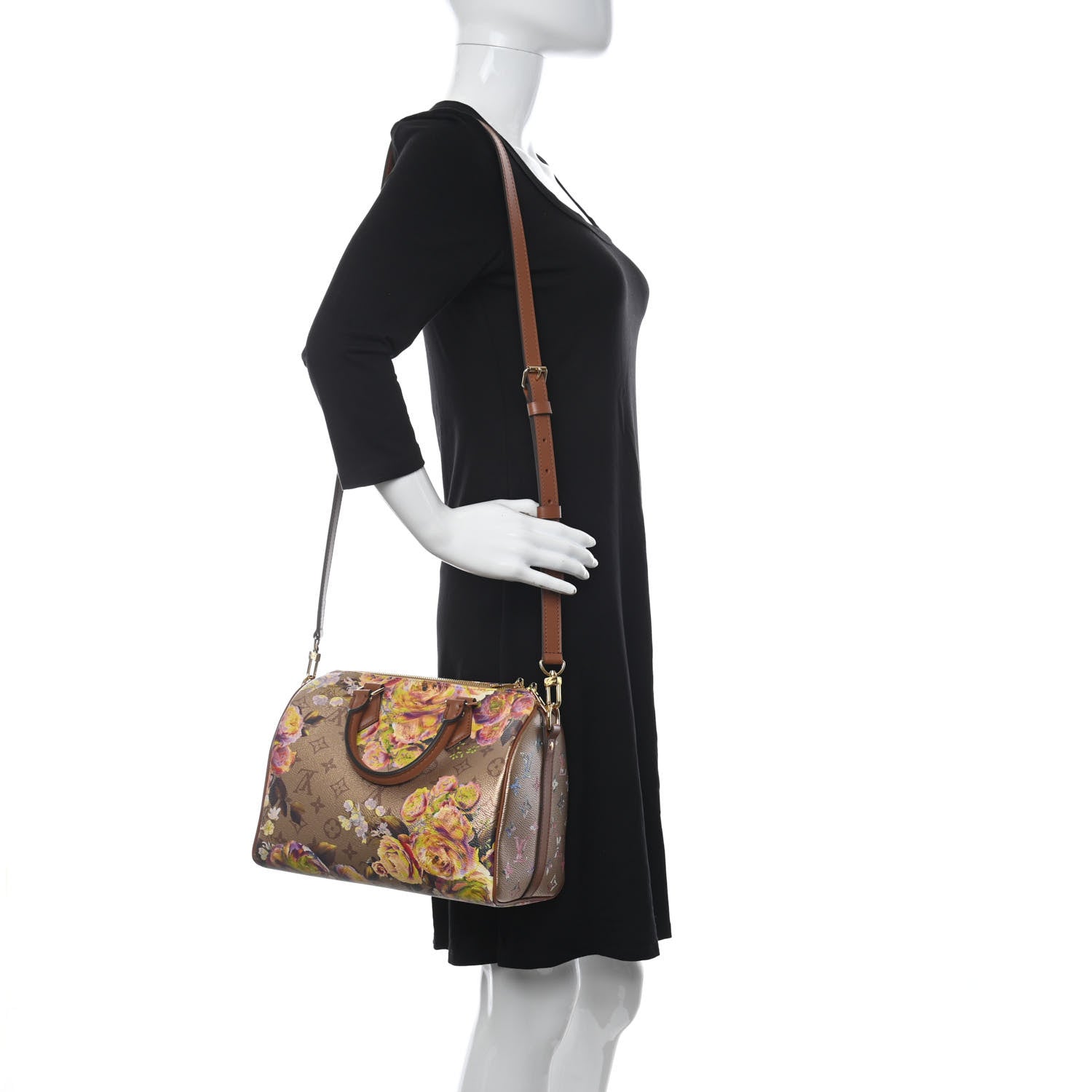 Louis Vuitton Metallic Monogram LV Garden Speedy Bandouliere 25 Gold 2 of 10