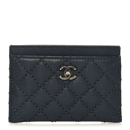 Chanel Caviar Quilted Stitched Card Holder Charcoal 1 of 11