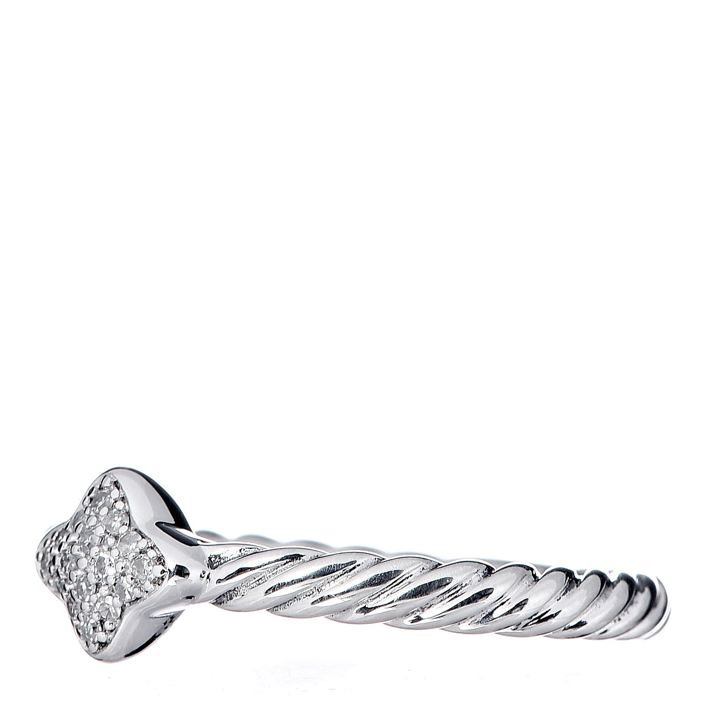 Sterling Silver Diamond Quatrefoil Ring 52 6