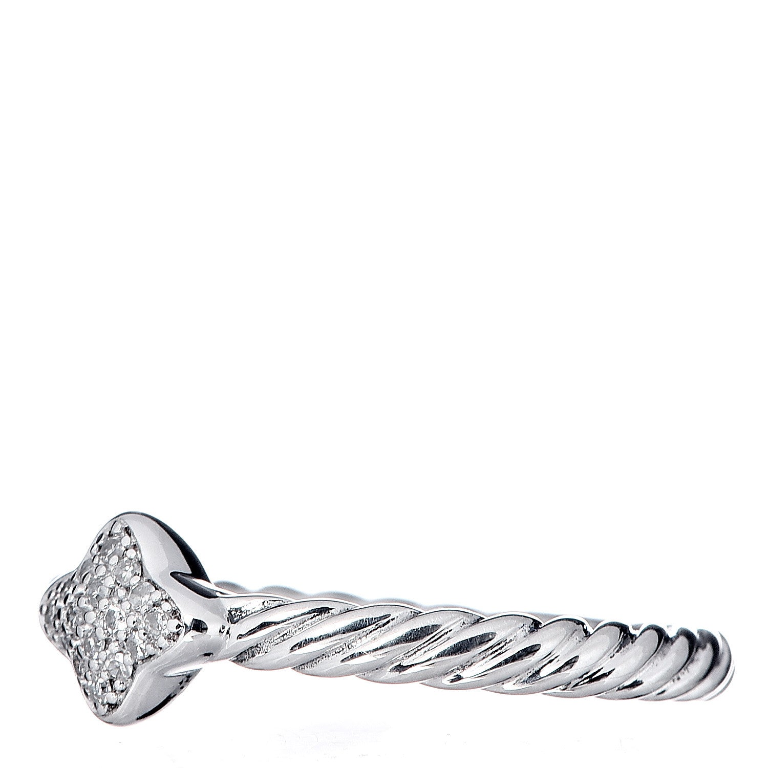 David Yurman Sterling Silver Diamond Quatrefoil Ring 52 6 3 of 6