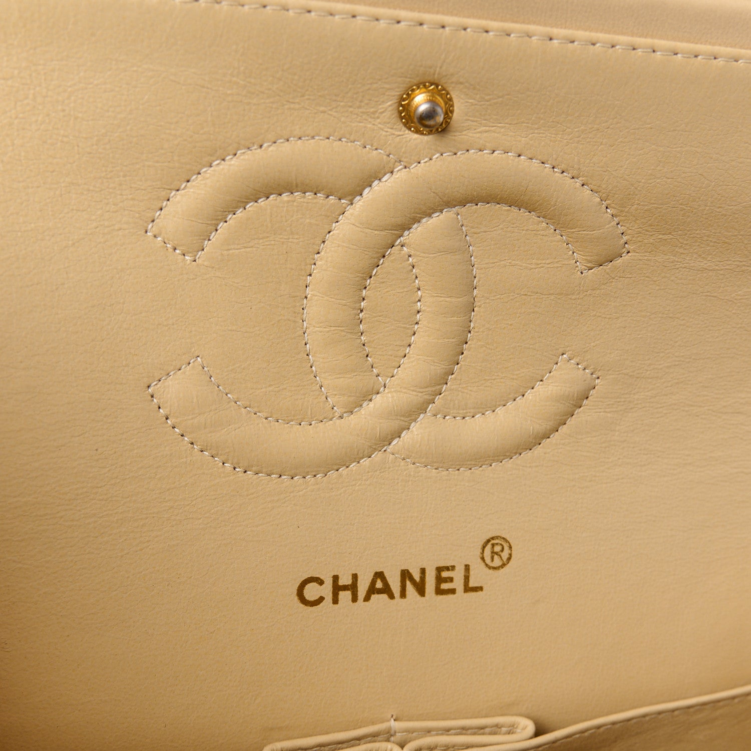 Chanel Lambskin Quilted Medium Double Flap Beige 6 of 17