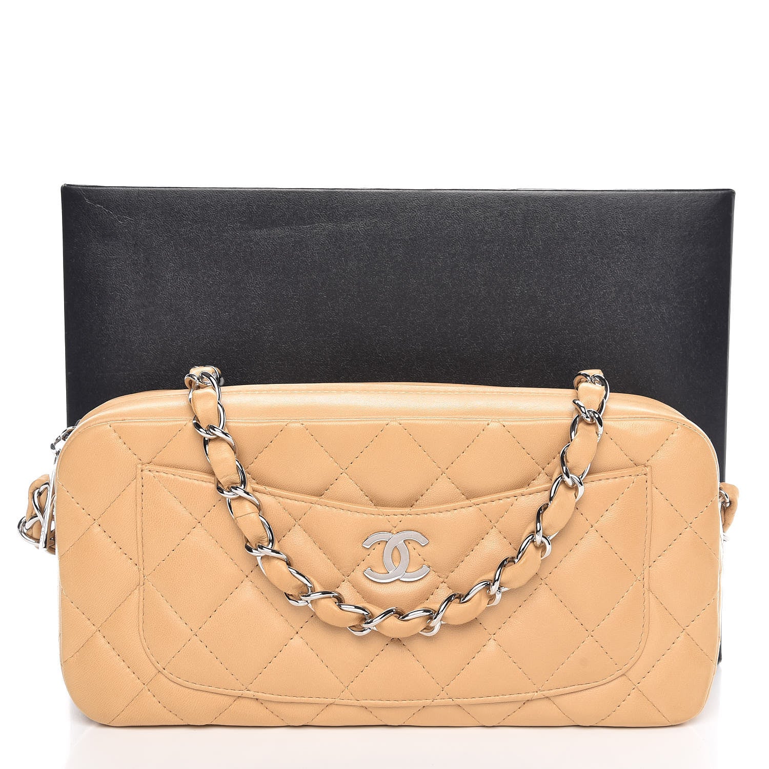 Chanel Lambskin Quilted Timeless Camera Case Beige 8 of 8
