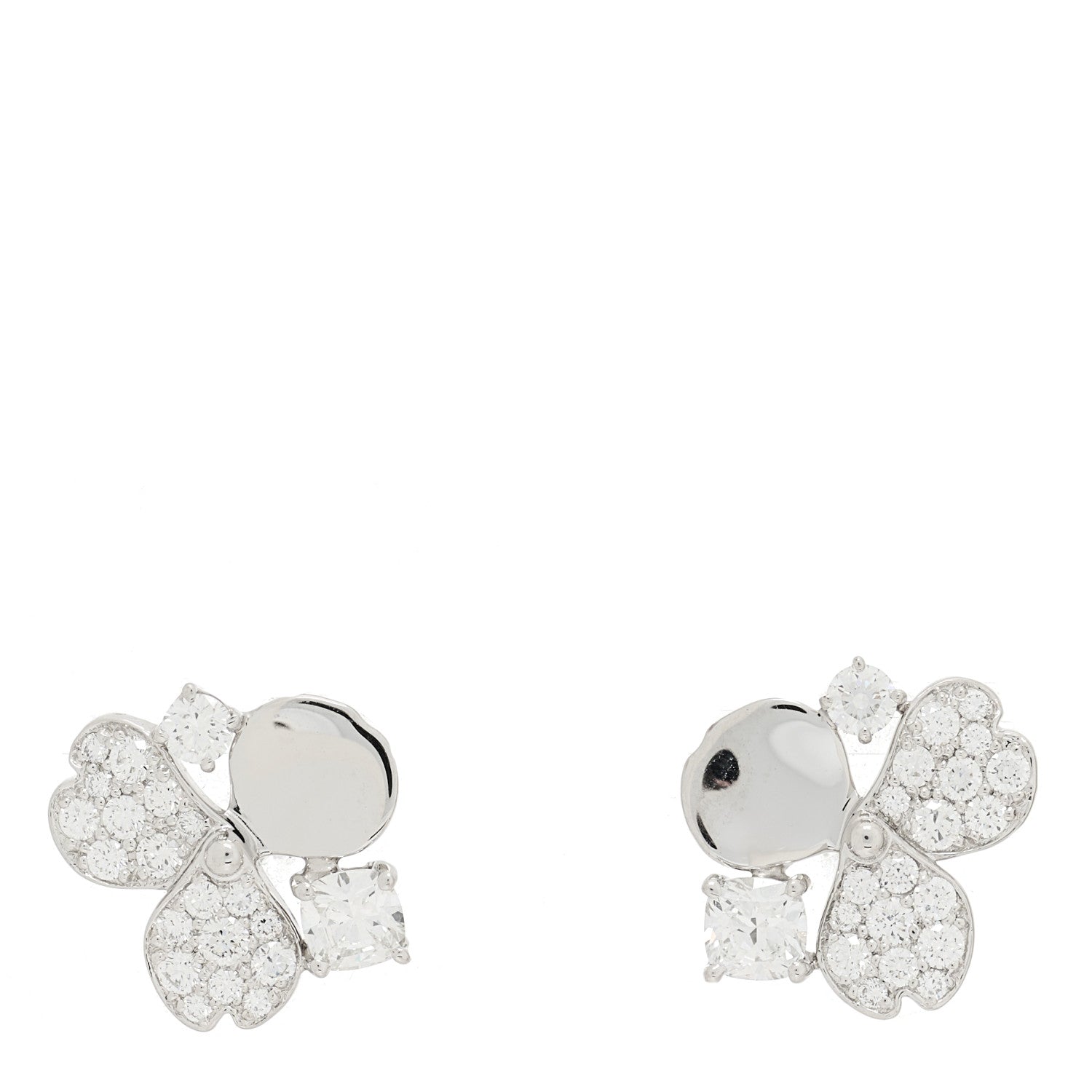 Tiffany Platinum Diamond Paper Flowers Cluster Earrings 1 of 5