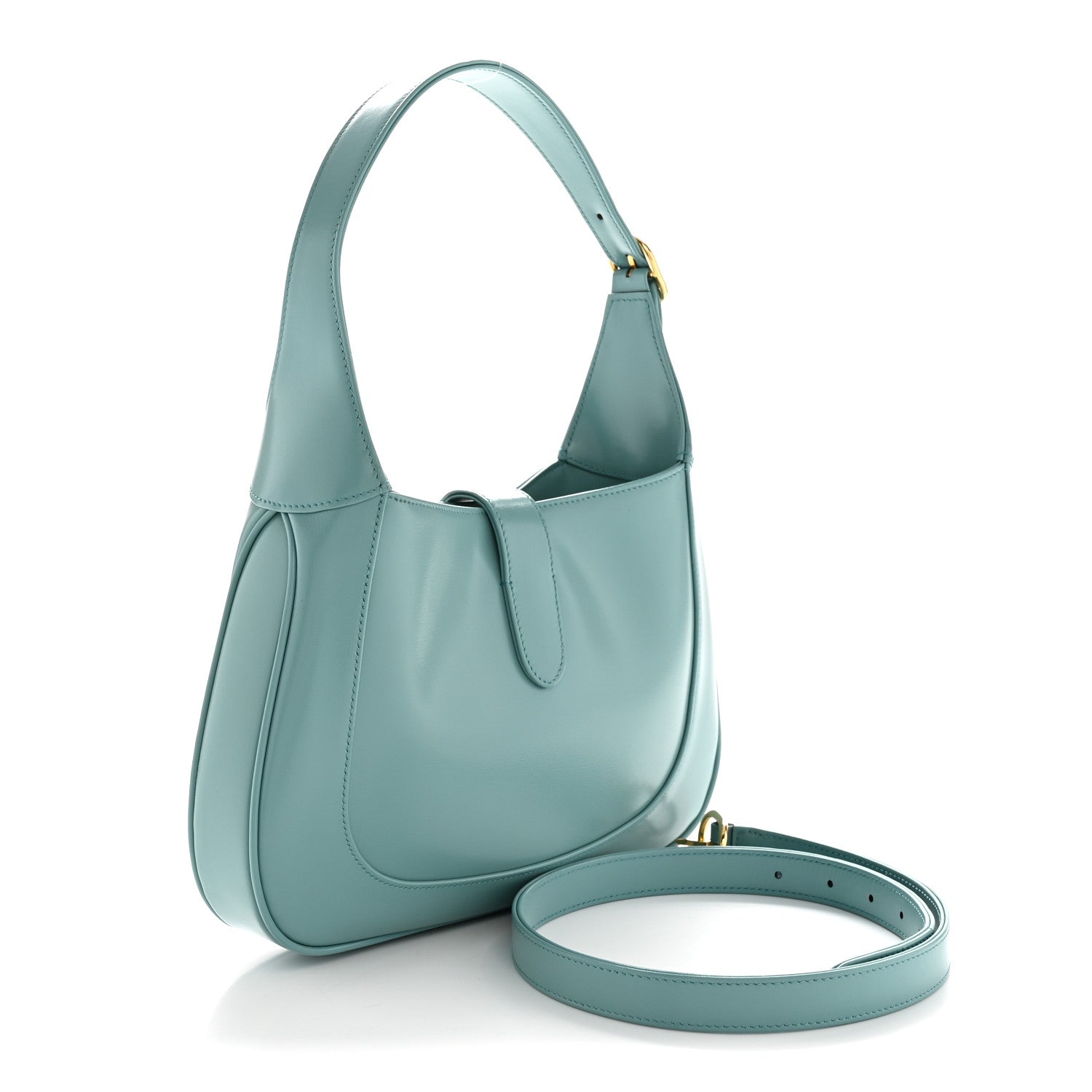 Gucci Boarded Dyana Lux Calfskin Small Jackie 1961 Hobo Dusty Azure 2 of 12
