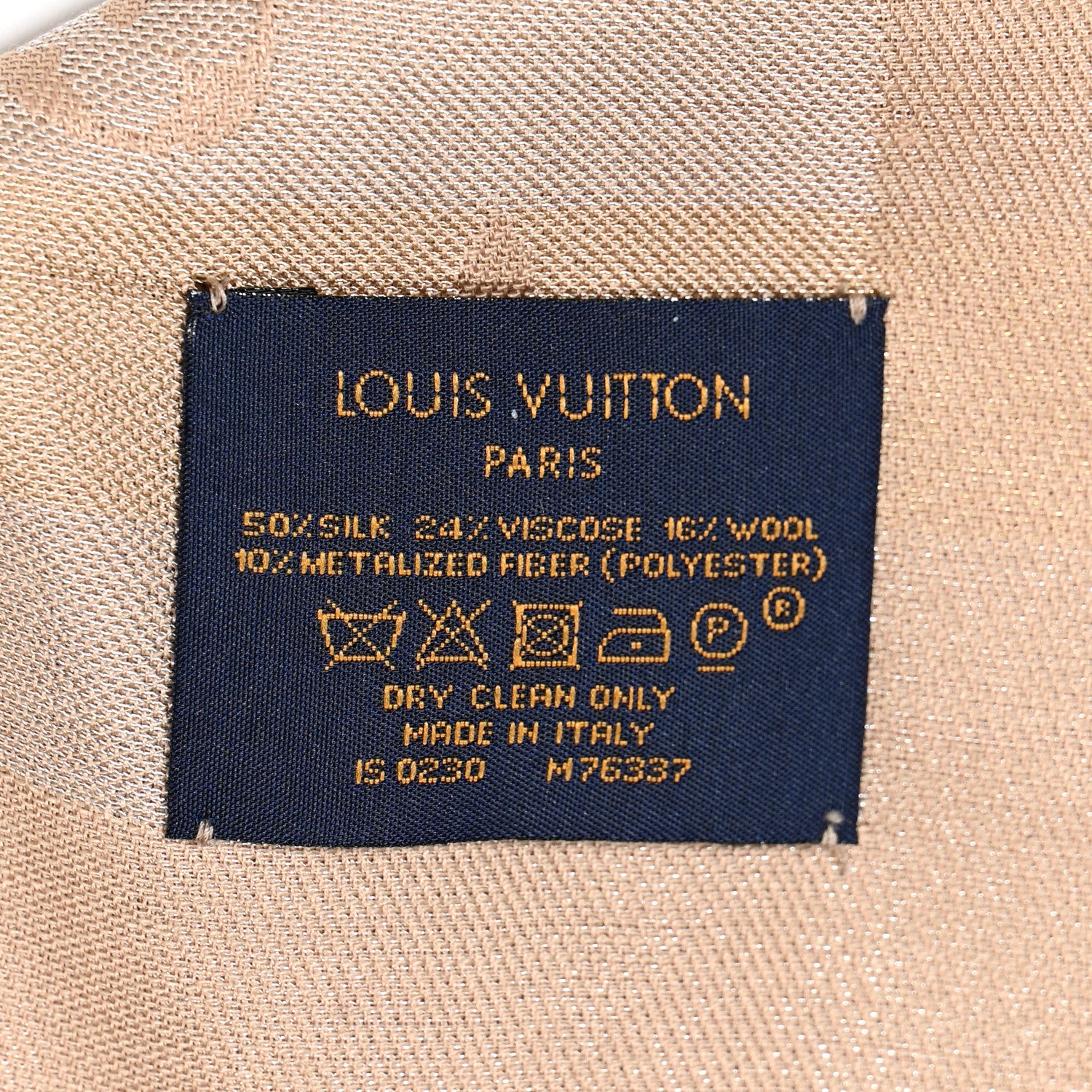 Louis Vuitton Silk Lurex Wool So Shine Monogram Shawl Beige 3 of 4