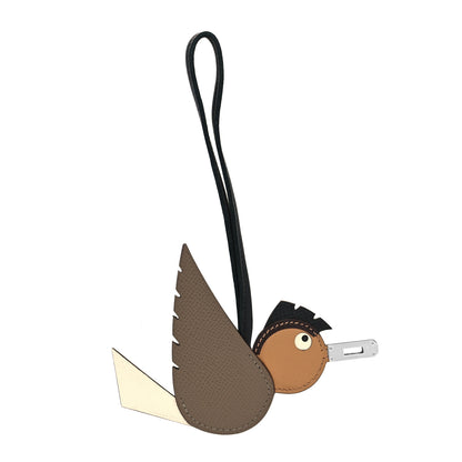 Hermes Epsom Swift Chevre Mysore Birdy Bag Charm Etoupe Nata Biscuit Rouge Sellier Black 1 of 5