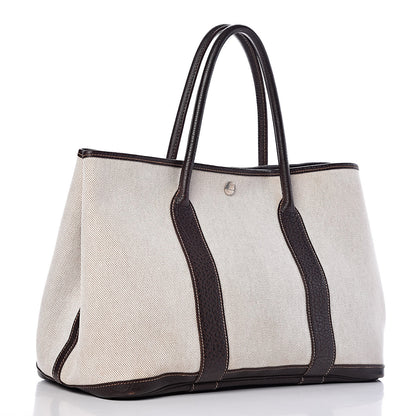 Hermes Toile Buffle Gala Garden Party Tote 36 MM Marron Fonce 3 of 11