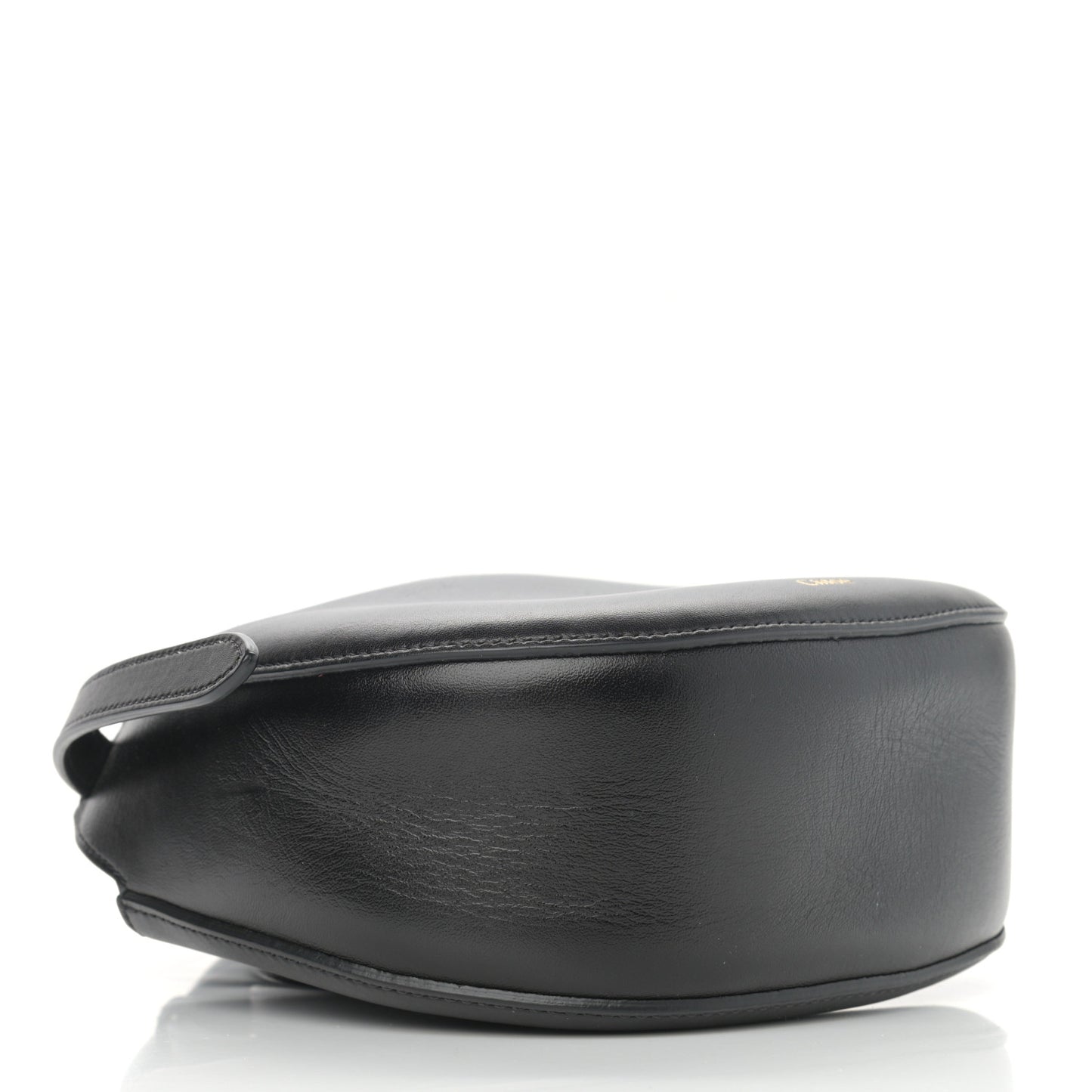 Small Grain Calfskin Kiss Bag Black