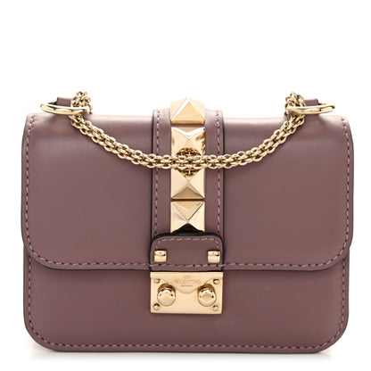 Valentino Garavani Vitello Small Glam Lock Rockstud Flap Dark Mauve 1 of 11