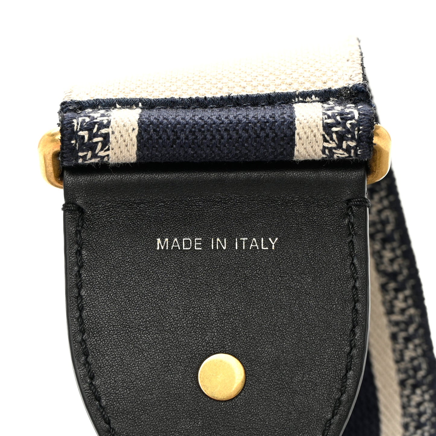 Canvas Embroidered Shoulder Strap Black