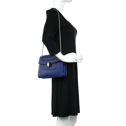 Bulgari Calfskin Serpenti Forever Shoulder Bag Navy 2 of 14