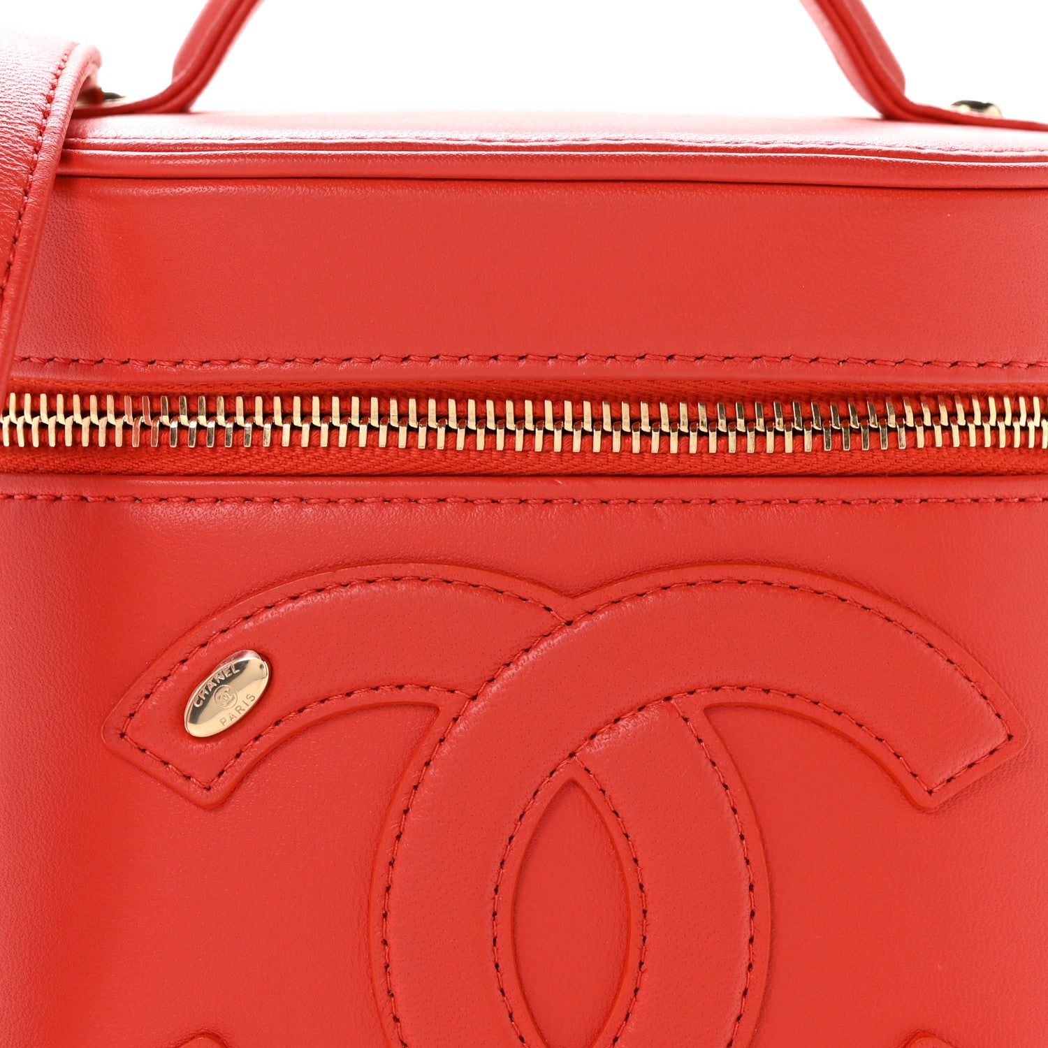 Chanel Lambskin Timeless Vanity Cosmetic Case Red 8 of 12