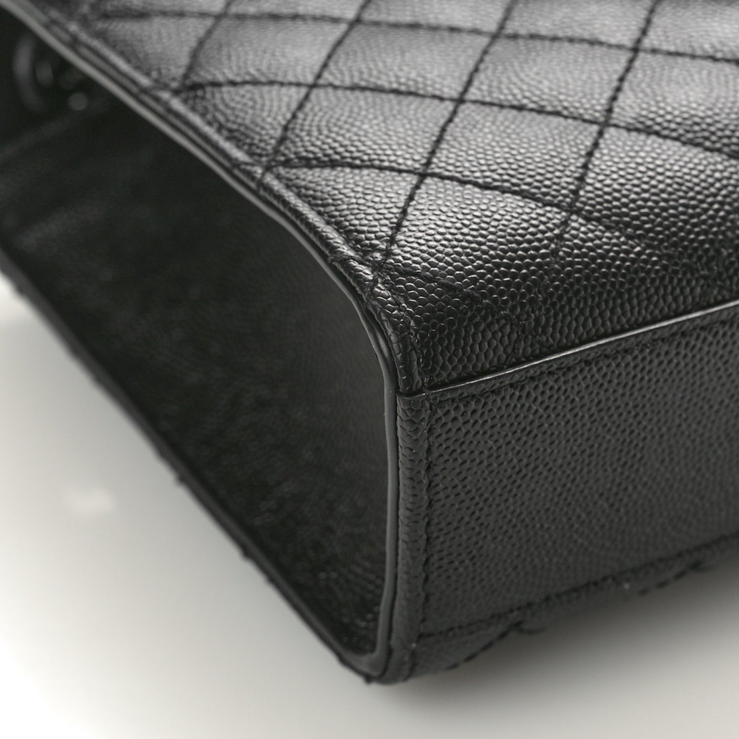 Grain De Poudre Textured Mixed Matelasse Triquilt Medium Monogram Monochrome Satchel Black