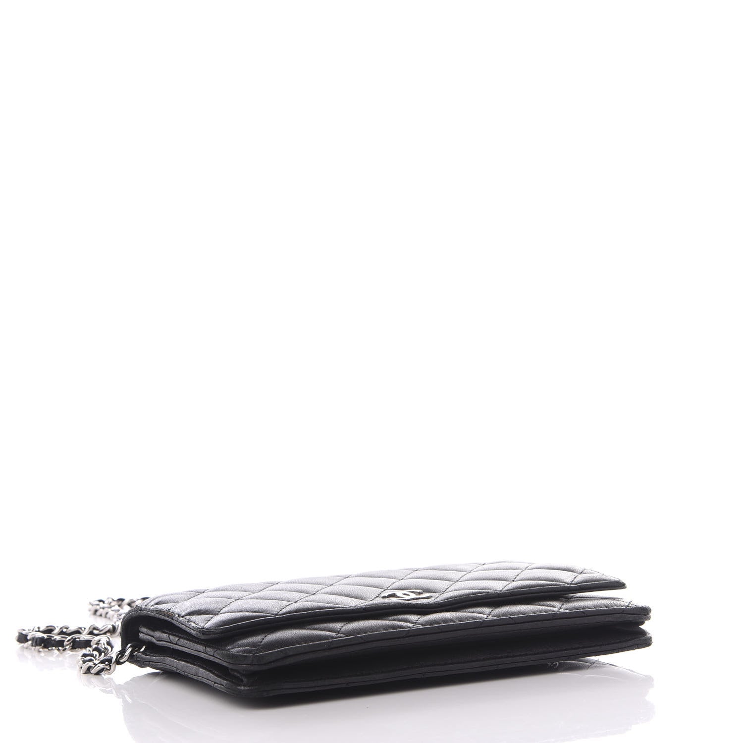 Chanel Lambskin Quilted Wallet On Chain WOC Black 3 of 11
