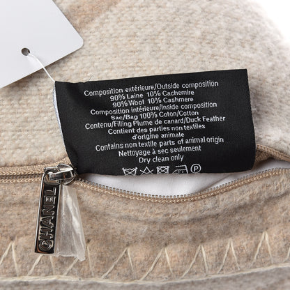 Chanel Merino Wool Cashmere CC Pillow Beige Off White 6 of 11