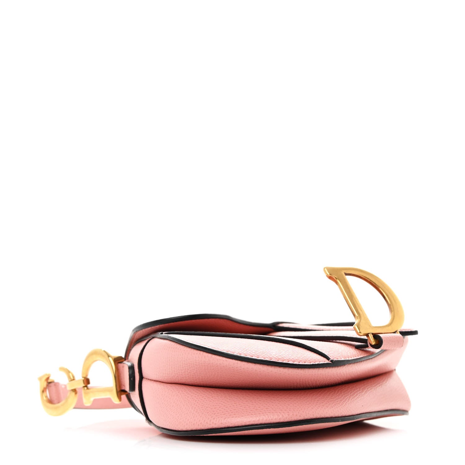 Christian Dior Grained Calfskin Mini Saddle Bag Pink 4 of 10