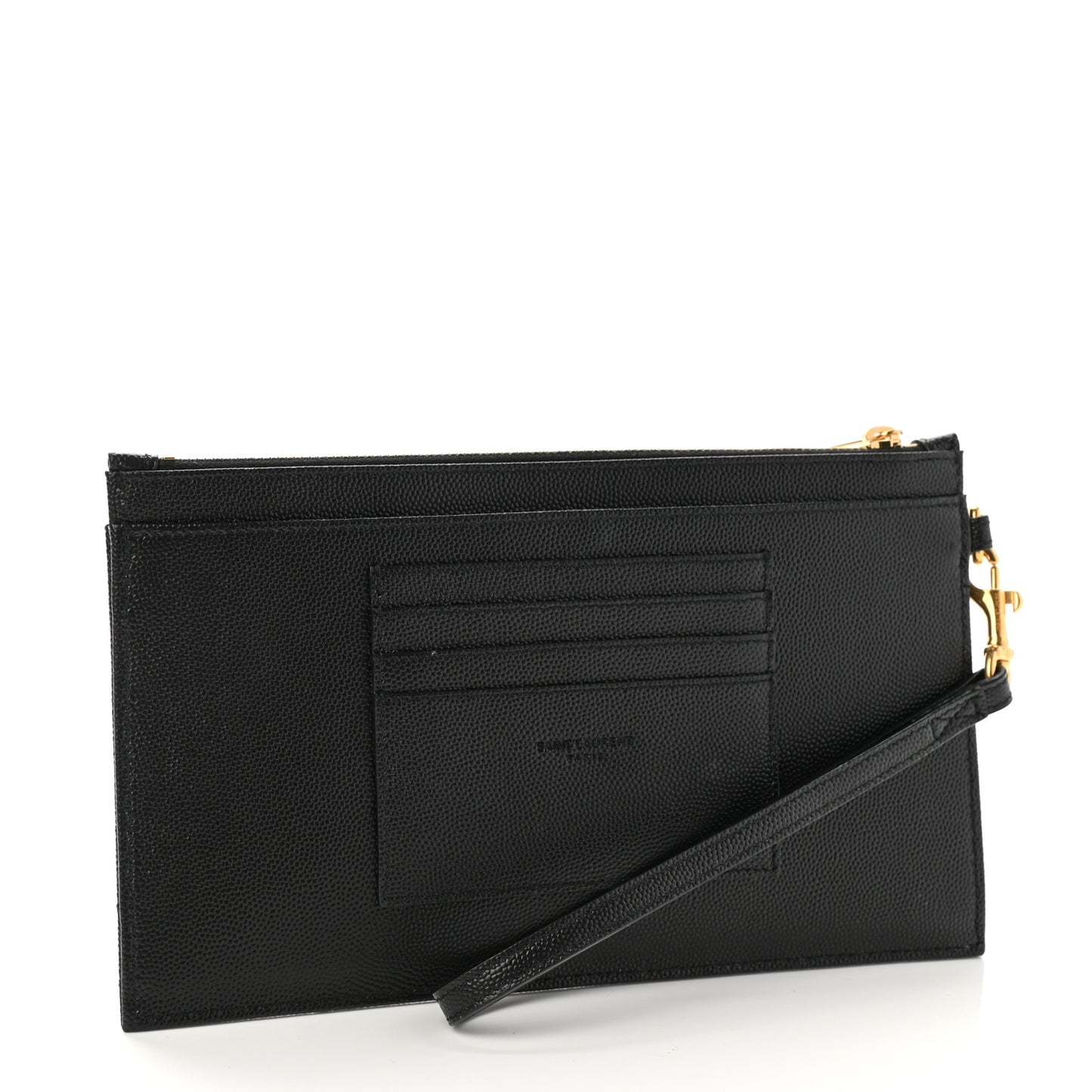 Grain De Poudre Chevron Monogram Large Bill Pouch Black