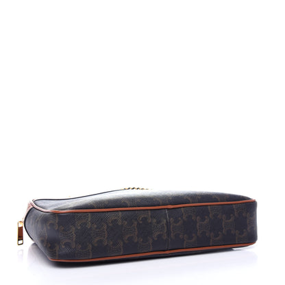 Celine Triomphe Canvas Calfskin Medium Patapans Tan 4 of 10
