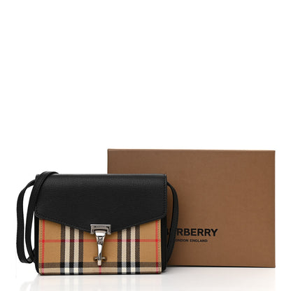 Burberry Derby Calfskin House Check Mini Macken Crossbody Bag Black 13 of 13