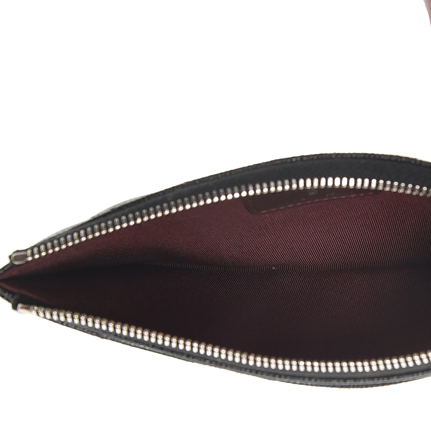 Caviar Chevron Quilted Zip Pouch Black