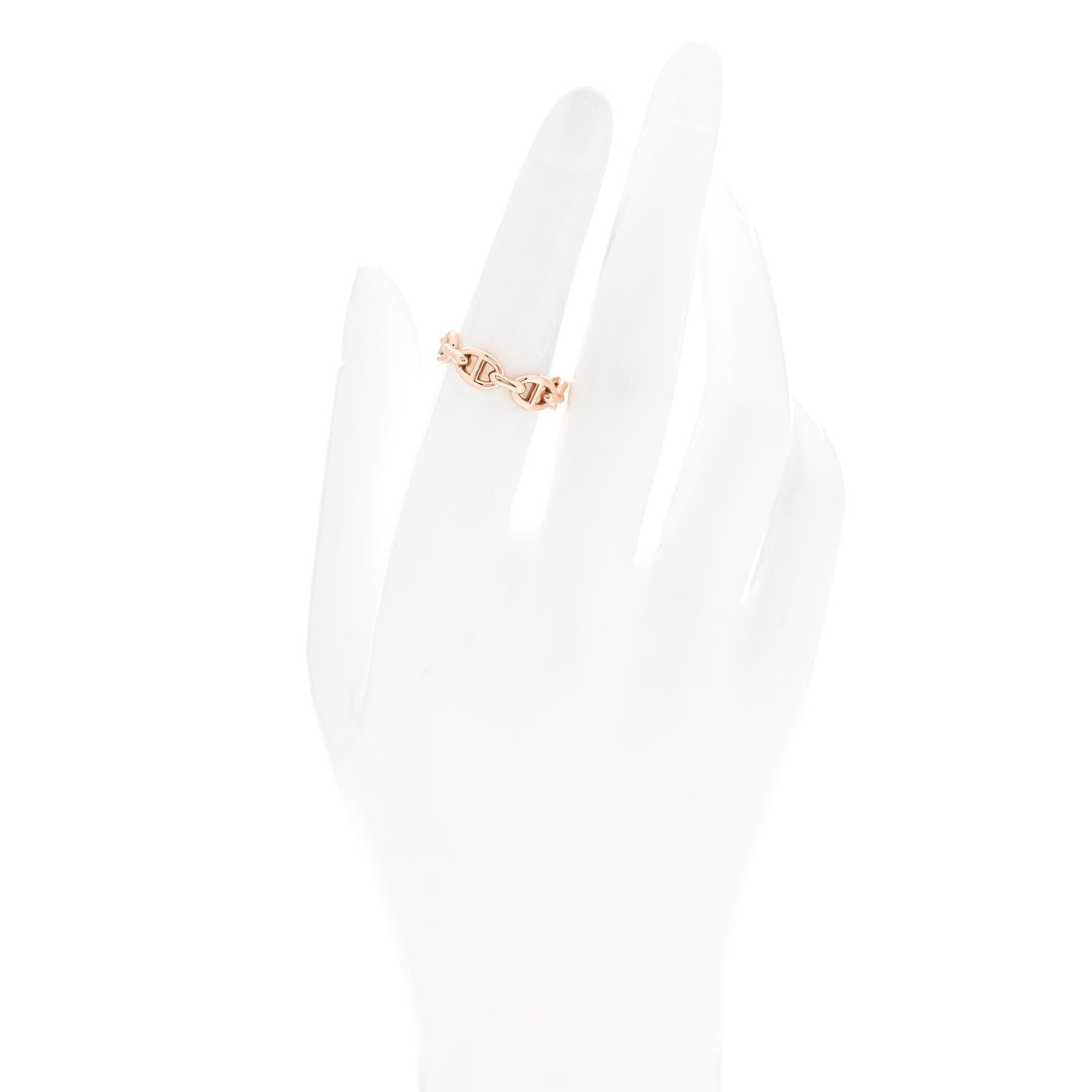 Hermes 18K Rose Gold PM Chaine D'Ancre Enchainee Ring 53 6.5 2 of 9