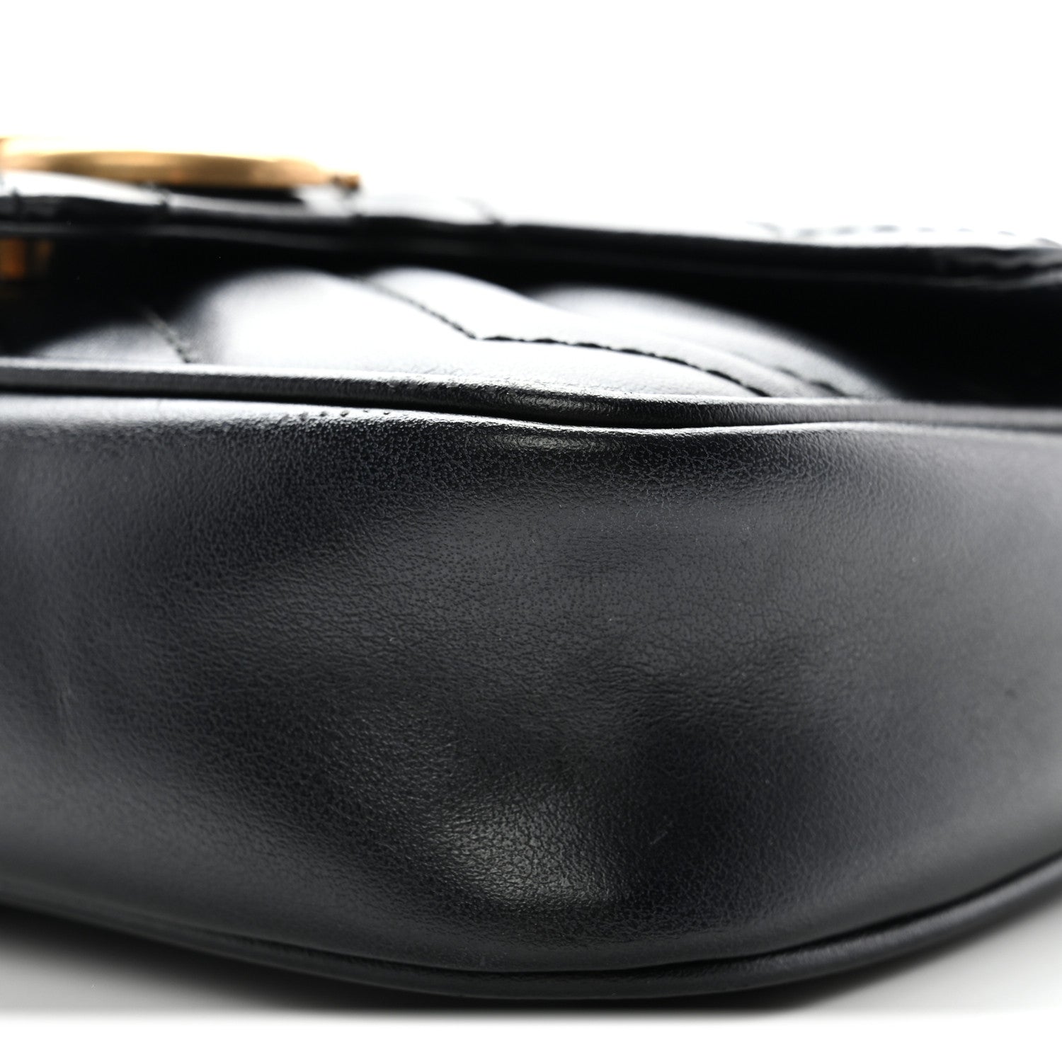 Gucci Calfskin Matelasse Super Mini GG Marmont Shoulder Bag Black 10 of 11