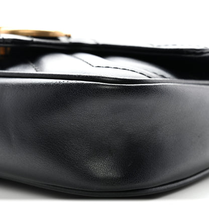 Gucci Calfskin Matelasse Super Mini GG Marmont Shoulder Bag Black 10 of 11