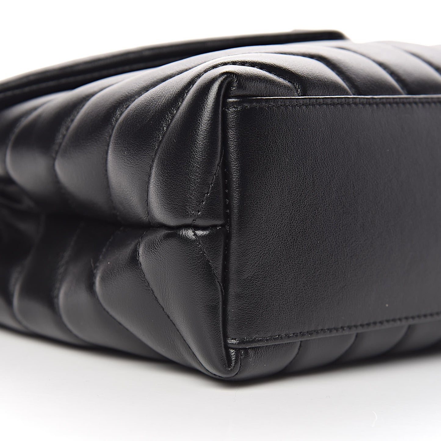 Calfskin Y Quilted Monogram Small Loulou Chain Satchel Black
