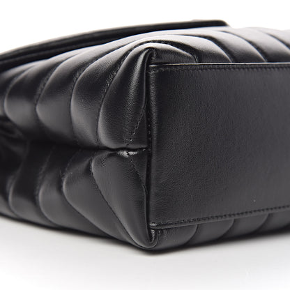 Saint Laurent Calfskin Y Quilted Monogram Small Loulou Chain Satchel Black 6 of 11