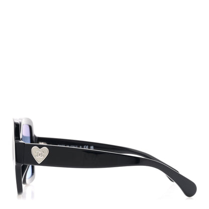 Chanel Acetate Square Heart Sunglasses 5479-A Blue 3 of 9