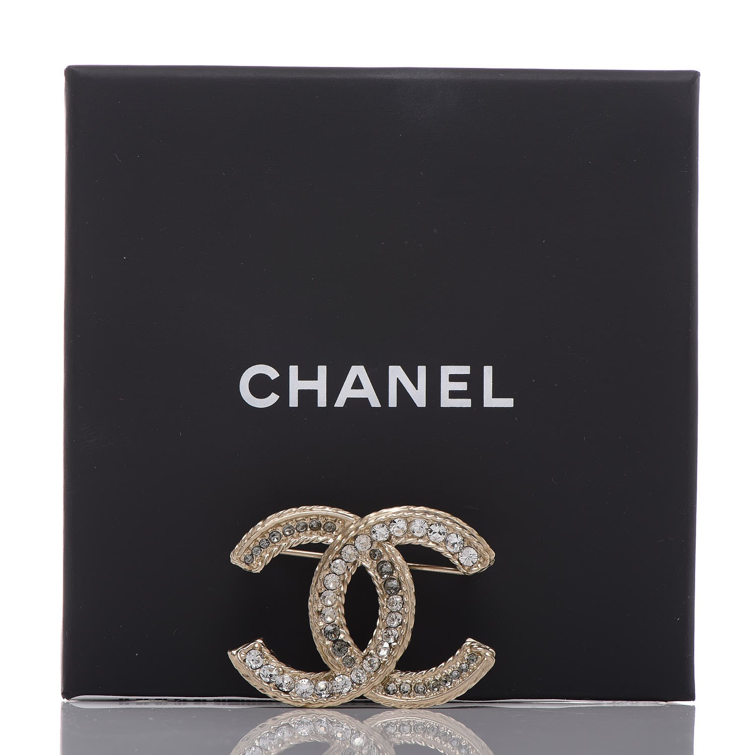 Chanel Crystal CC Brooch Gold 5 of 5