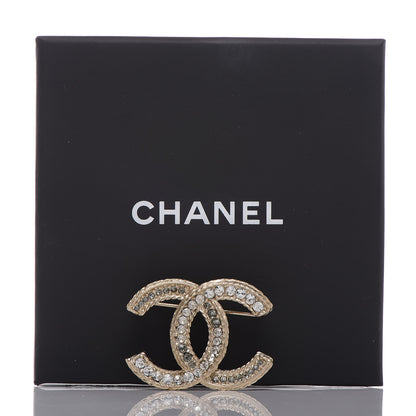 Chanel Crystal CC Brooch Gold 5 of 5