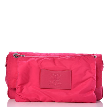 Chanel Nylon Vertical Quilted Jumbo Flap Pink 9 of 9