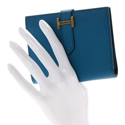 Hermes Epsom Bearn Compact Wallet Bleu Paon 2 of 12