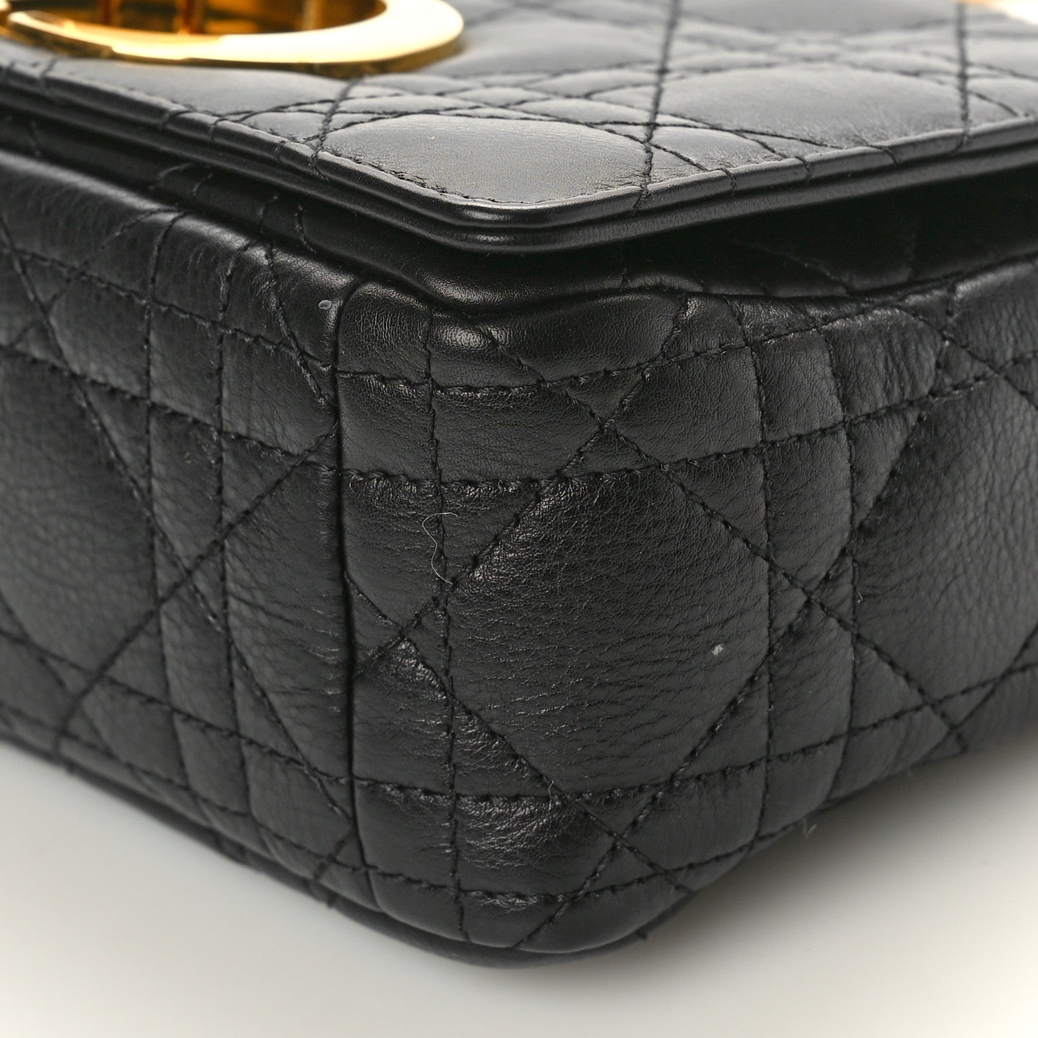 Christian Dior Calfskin Cannage Small Caro Bag Black 10 of 10