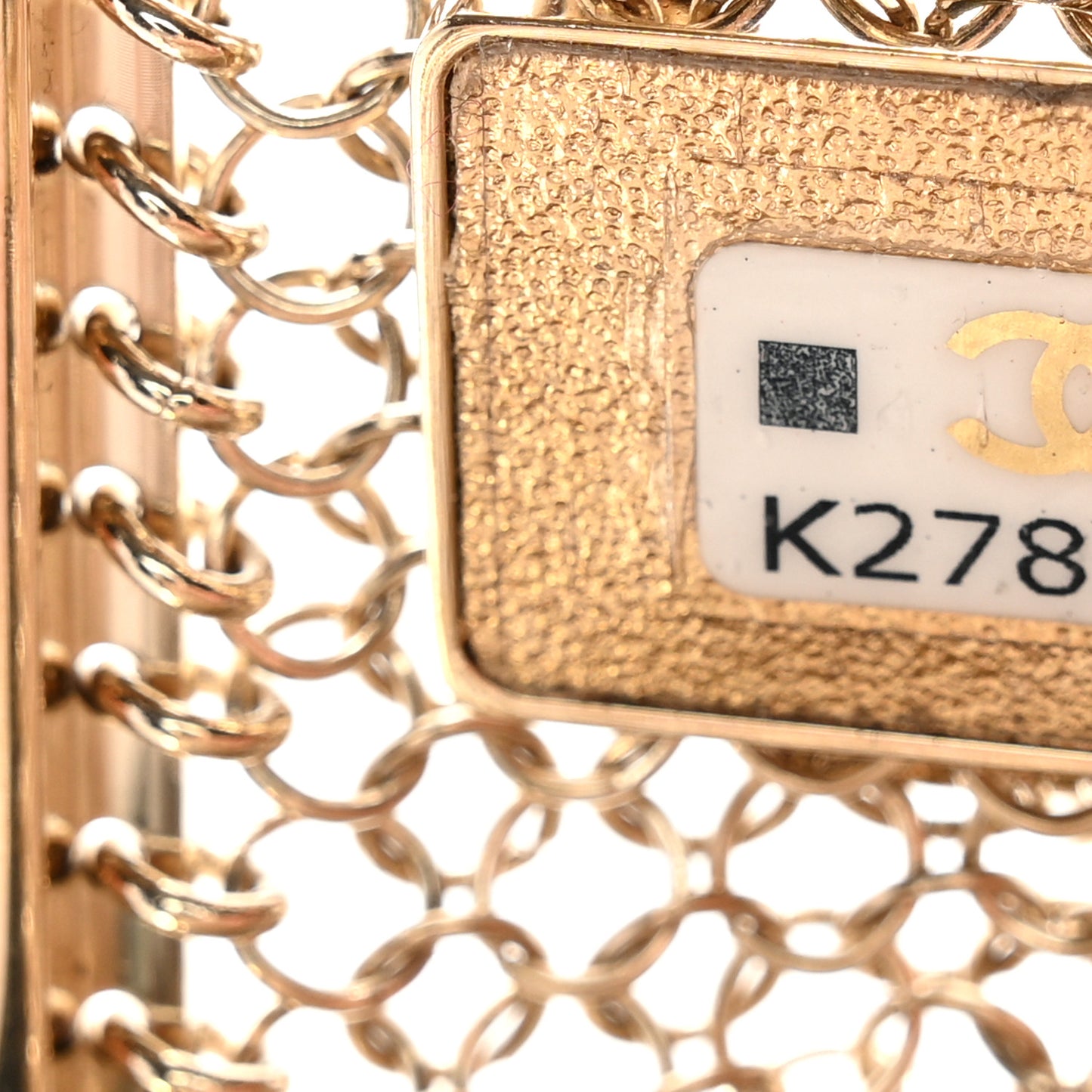 Metal Pearl Enamel Kiss Lock Chain Mail Charm Clutch Gold