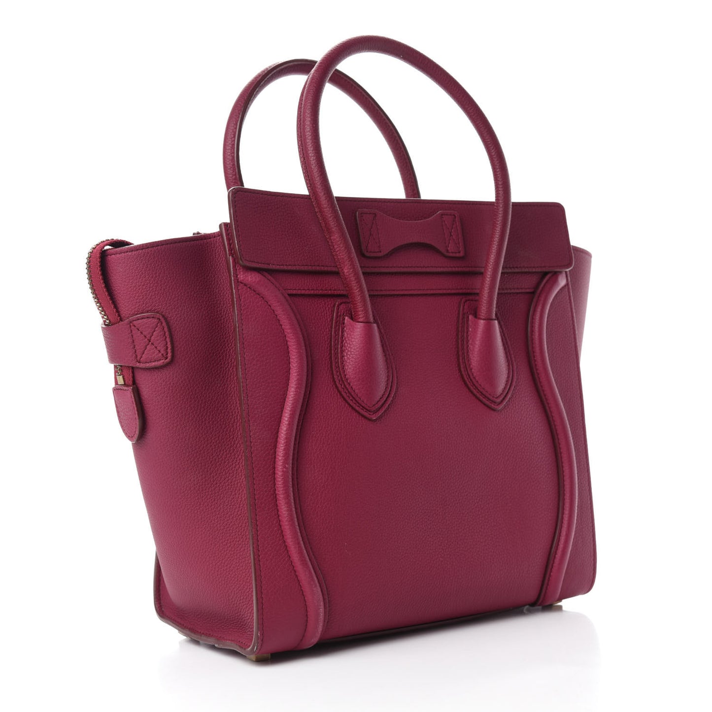 Drummed Calfskin Micro Luggage Plum