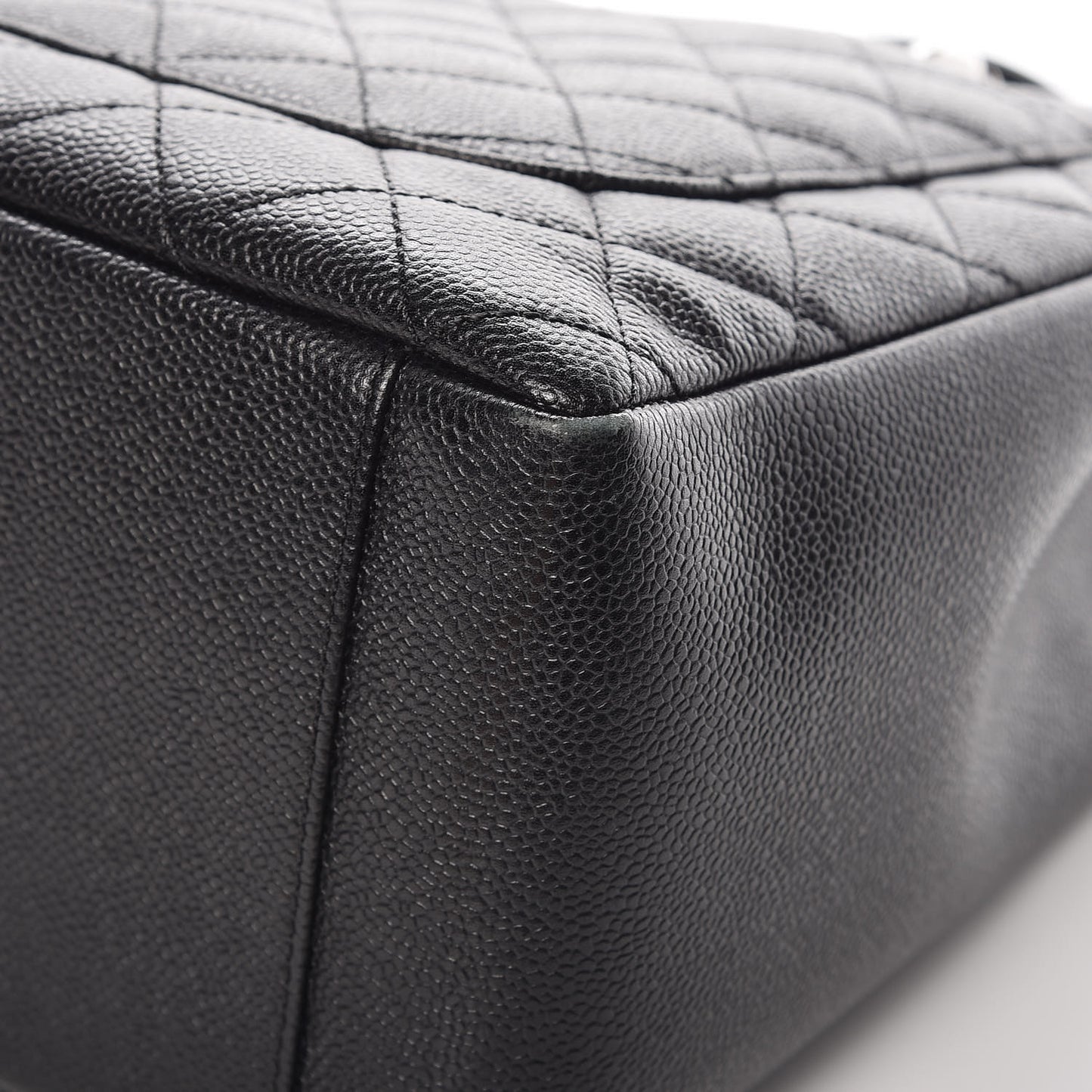 Caviar Quilted Grand Shopping Tote GST Black
