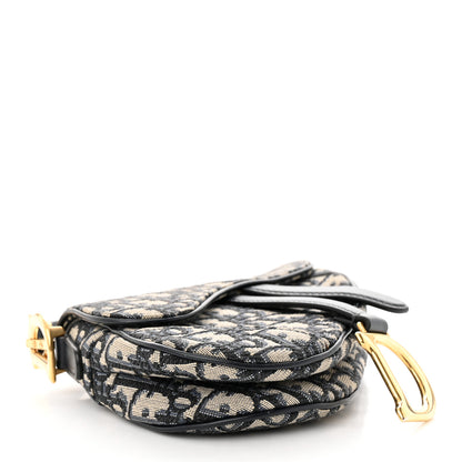 Christian Dior Oblique Mini Saddle Bag Blue 4 of 10