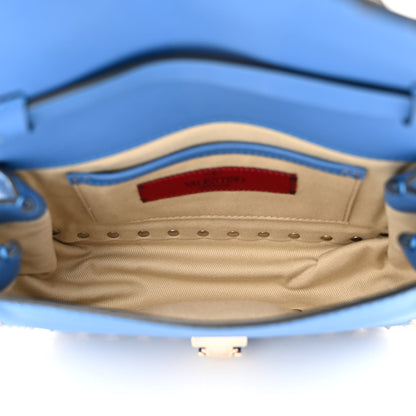 Valentino Garavani Vitello Mini Rockstud Flap Saddle Crossbody Bag Light Sapphire 5 of 11