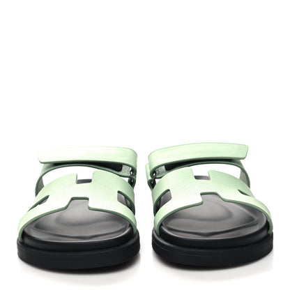 Hermes Epsom Womens Chypre Sandals 37 Vert Jade 2 of 8