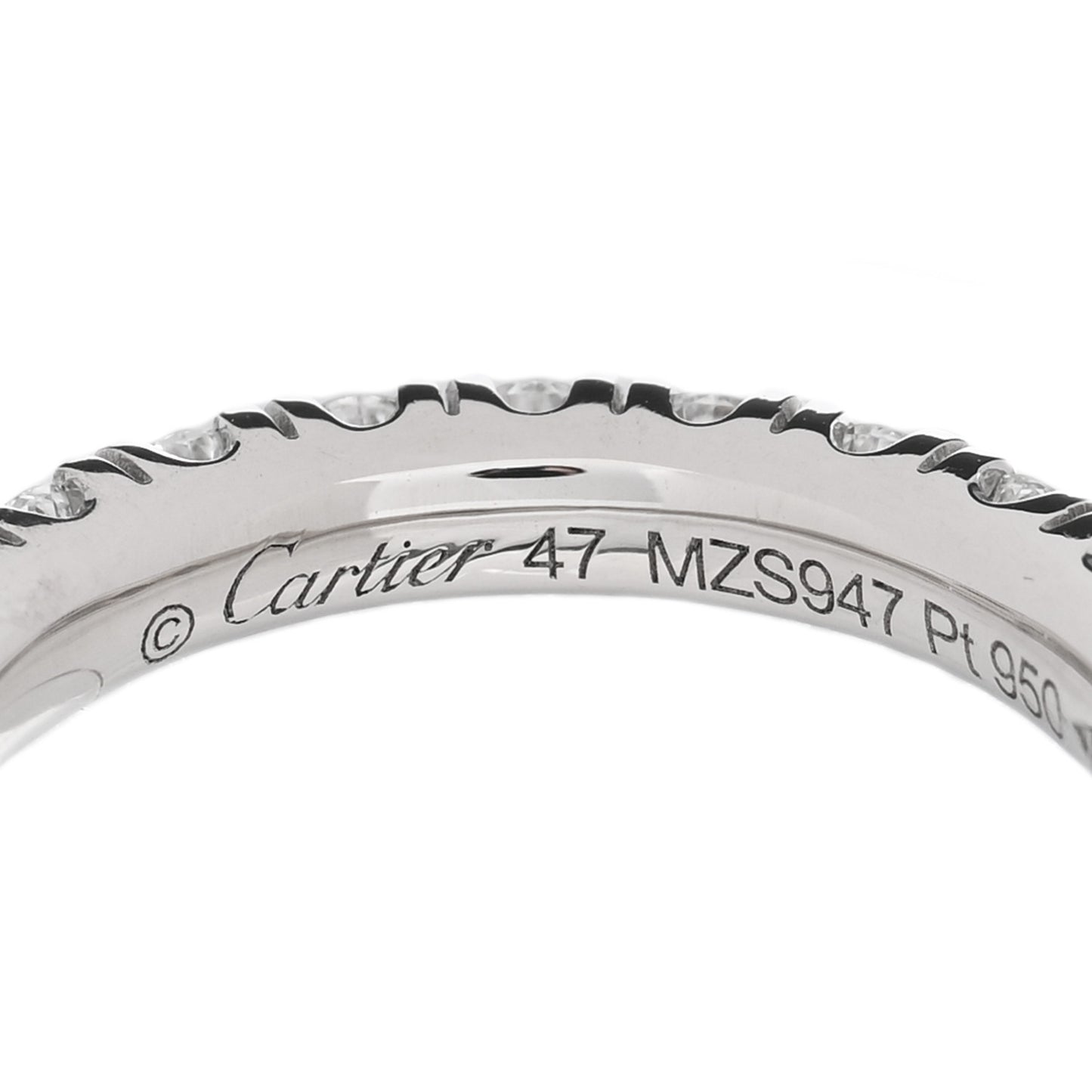 Platinum Diamond 2.6mm Etincelle de Cartier Wedding Band Ring 47 4